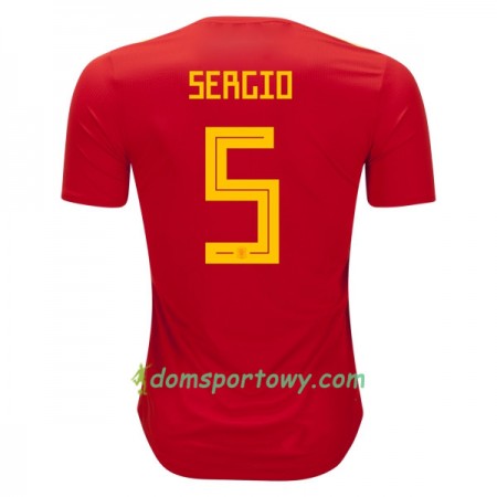 Koszulka Hiszpania Sergio Busquets 5 Domowe Koszulki Piłkarskie Mistrzostwa Świata 2018